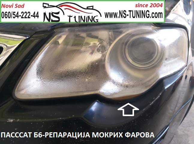 vw passat b6 reparacija mokrih farova xenon poliranje novi sad tuning